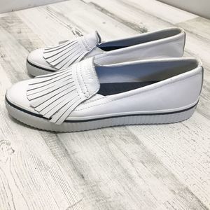 Sperry White Rave Soho Fringe Slide Sneaker